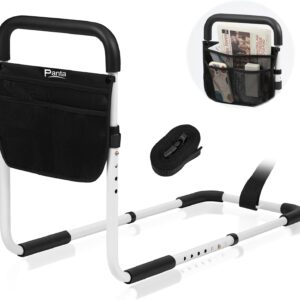 Adjustable Bed Assist Rail for Seniors - Medical Safety Bar with Storage