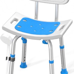 HOMLAND Heavy-Duty Shower Chair with Removable Back - 400 lb Capacity
