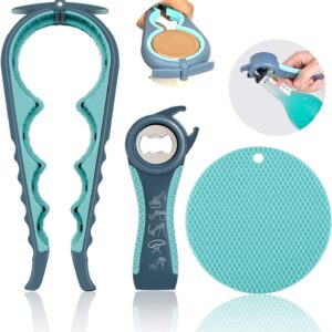 5-in-1 Jar and Bottle Opener Set for Weak or Arthritic Hands – Multi-Function Lid Opener with Non-Slip Grip for Seniors and Limited Hand Strength