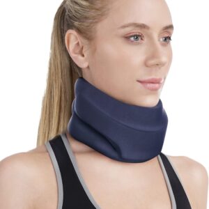 Neck Brace for Sleeping – Cervical Collar for Neck Pain Relief & Support, Soft Foam Wraps, Adjustable, Ergonomic Cervical Spine Stabilizer for Men & Women (Medium, Blue)