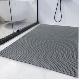 HOMBYS Extra Large Non-Slip Shower Mat for Shower Stall & Tub (47" x 32") – Quick-Dry PVC Bath Mat with Exfoliating Texture, Safe Bathroom Mat for Seniors & Families