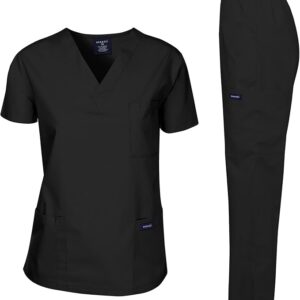 Dagacci Medical Scrubs Set for Women & Men – Comfortable, Durable, Professional Uniform Top & Pants with Multiple Pockets